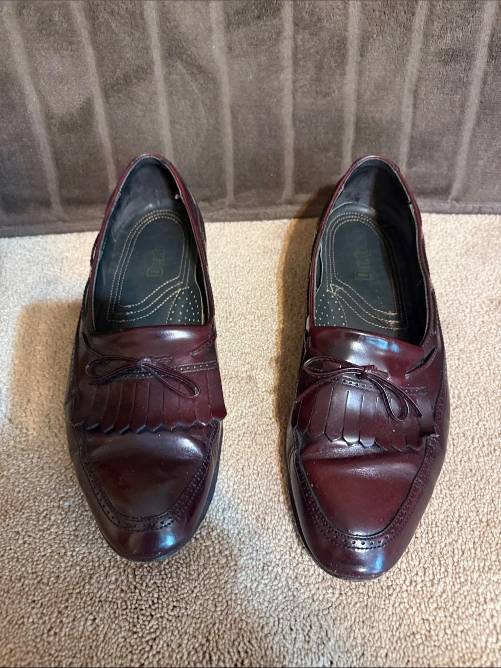 Dexter Men's Burgundy Tassel Kiltie Loafers